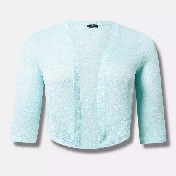 Torrid 3/4 Sleeve Cropped Sweater Shrug - Picture 1 of 6